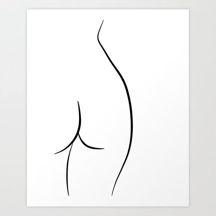 Butt line art drawing curvy chiara prints