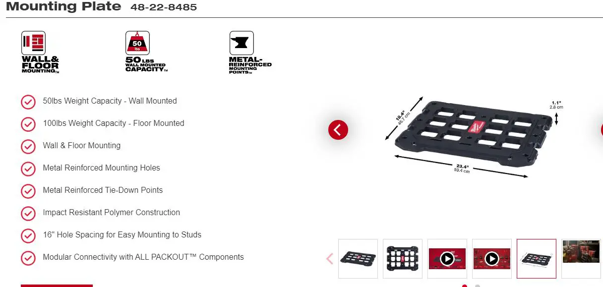 Medium tray  Milwaukee packout