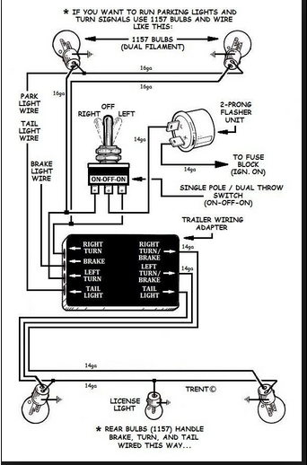 Combined Brake And Turn Signal Wiring Diagram from hondasxs.com