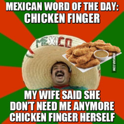 Mexican word of the day chicken finger