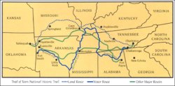 Trail of tears map national park