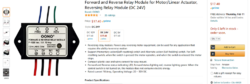 FWD REV Relay Module for Motor or Linear Actuator Reversing Relay Module 12V 24V