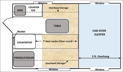 Capri Lone Star truck camper floor plan B3