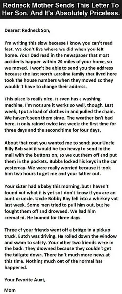 Redneck letter