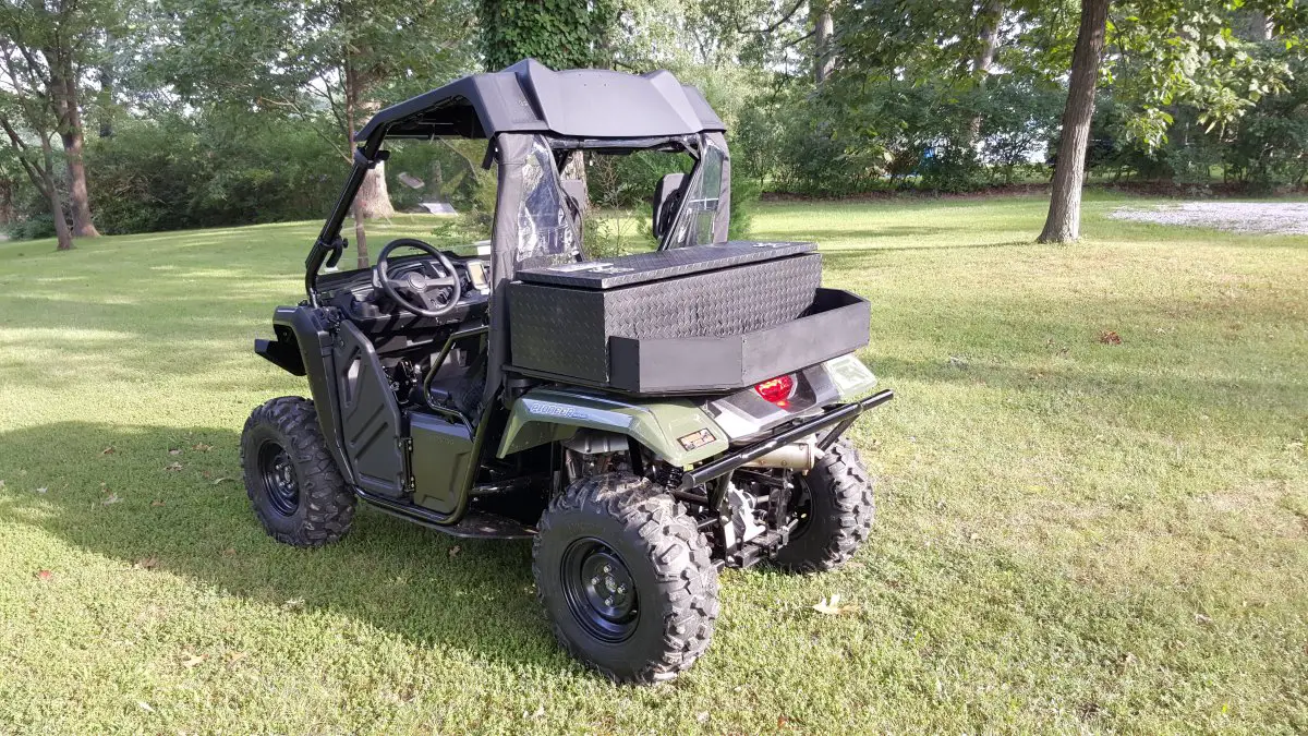 Rear storage box with bed on rack